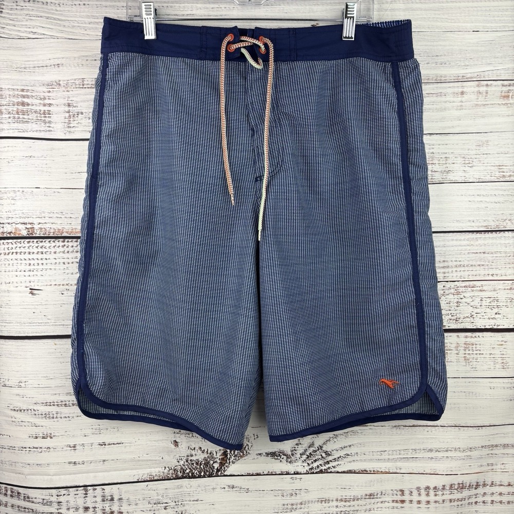 Ted Baker Blue Houndstooth Swim Trunks Shorts Size 4/large Lobster Line FLAW‎